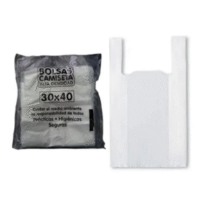 Bolsa camiseta blanca reforzada 30 x 40